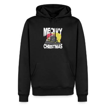 Meowy Weihnachten Catmas Katze niedlich Kätzchen - Männer Premium Bio Hoodie - Schwarz - Vorne - Nico (187cm)