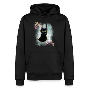 Cat Daddy Cat Maman Chat Amis - Sweat à capuche Premium bio Homme - noir - Devant - Nico (187cm)