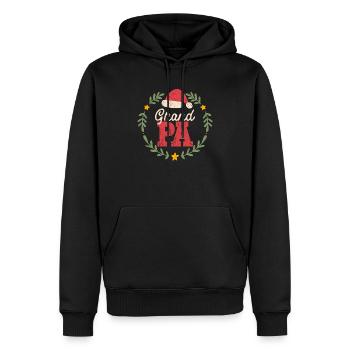 Grand-père Père Noël Famille Pyjama assorti - Sweat à capuche Premium bio Homme - noir - Devant - Nico (187cm)