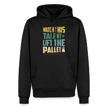 Regardez ce talent Lift The Pallet Forklift Driver - Sweat à capuche Premium bio Homme - noir - Devant - Nico (187cm)