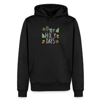 Happy Holly Days Noël festif Noël - Sweat à capuche Premium bio Homme - noir - Devant - Nico (187cm)