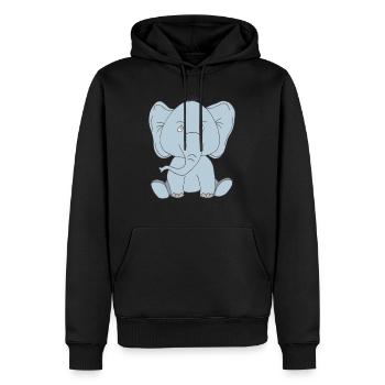 Bébé éléphant - Sweat à capuche Premium bio Homme - noir - Devant - Nico (187cm)