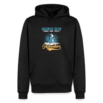 Paddleboarding Where Serenity Stand Up Paddling - Männer Premium Bio Hoodie - Schwarz - Vorne - Nico (187cm)