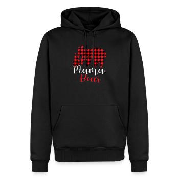 Mama Bear Noël Famille Pyjama Rouge Damier - Sweat à capuche Premium bio Homme - noir - Devant - Nico (187cm)