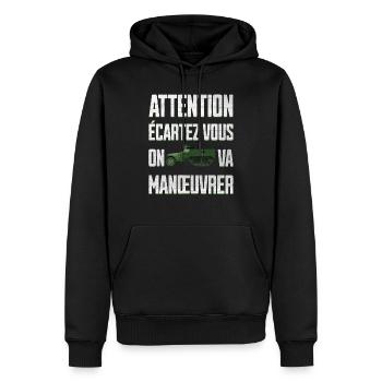 écartez vous on va manœuvrer la 7ème compagnie - Sweat à capuche Premium bio Homme - noir - Devant - Nico (187cm)