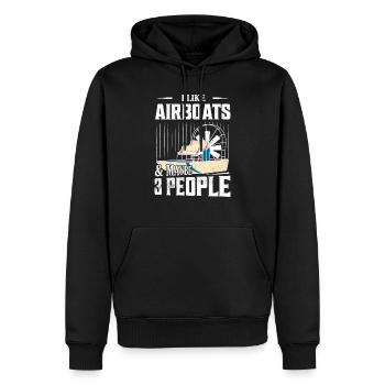 J’aime les hydroglisseurs et peut-être 3 personnes propulsent l’hydroplane - Sweat à capuche Premium bio Homme - noir - Devant - Nico (187cm)