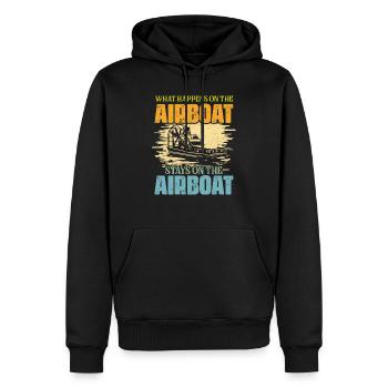 Ce qui se passe sur l’hydroglisseur reste sur l’hydroglisseur C - Sweat à capuche Premium bio Homme - noir - Devant - Nico (187cm)