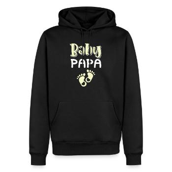 Baby Papa - Männer Premium Bio Hoodie - Schwarz - Vorne - Nico (187cm)