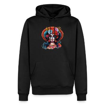La Catrina: un symbole de force et de beauté - Sweat à capuche Premium bio Homme - noir - Devant - Nico (187cm)