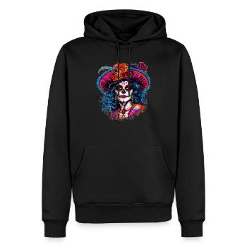 La Calavera Catrina: Das Symbol des Kreislaufs des Lebens - Männer Premium Bio Hoodie - Schwarz - Vorne - Nico (187cm)