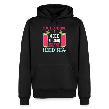 You Look Like I Need A Long Island Iced Tea Rum Ba - Männer Premium Bio Hoodie - Schwarz - Vorne - Nico (187cm)