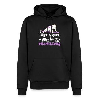Just A Girl Who Loves Chameleons Lizard Lover Rept - Männer Premium Bio Hoodie - Schwarz - Vorne - Nico (187cm)