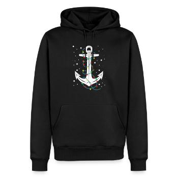 Navigation de plaisance Lumières de Noël Ancre Santa Sail - Sweat à capuche Premium bio Homme - noir - Devant - Nico (187cm)