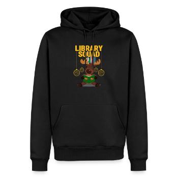 Library Squad Reindeer Christmas Funny Book - Sweat à capuche Premium bio Homme - noir - Devant - Nico (187cm)