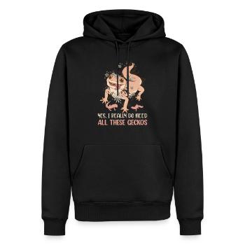 Yes, I Really Do Need All These Geckos Reptile Liz - Männer Premium Bio Hoodie - Schwarz - Vorne - Nico (187cm)