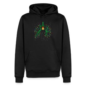 Thérapie de ventilation Poumon Cordon de Noël Lumière - Sweat à capuche Premium bio Homme - noir - Devant - Nico (187cm)