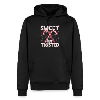 Cannes de bonbons mignonnes mais tordues - Sweat à capuche Premium bio Homme - noir - Devant - Nico (187cm)