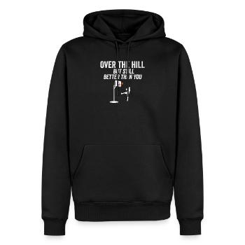 Funny Over The Hill Basketball 30e 40e B-Day Fun - Sweat à capuche Premium bio Homme - noir - Devant - Nico (187cm)