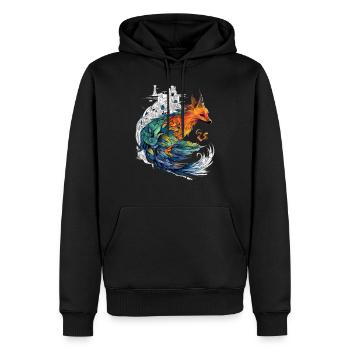 Arki der Phönix - Männer Premium Bio Hoodie - Schwarz - Vorne - Nico (187cm)