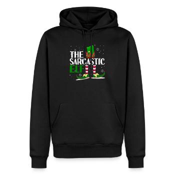 Le groupe familial d’appariement d’elfes sarcastiques - Sweat à capuche Premium bio Homme - noir - Devant - Nico (187cm)