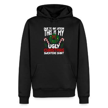 En raison de l’inflation, c’est mon affreux - Sweat à capuche Premium bio Homme - noir - Devant - Nico (187cm)