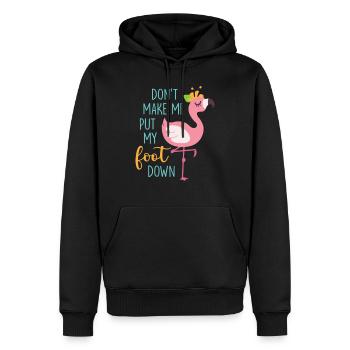 Ne me faites pas poser le pied drôle de flamant rose - Sweat à capuche Premium bio Homme - noir - Devant - Nico (187cm)