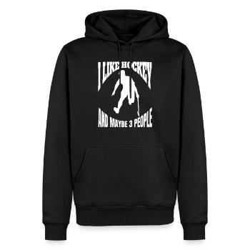 Hockey Feldhockey Hockeyspieler Geschenk Unihockey - Männer Premium Bio Hoodie - Schwarz - Vorne - Nico (187cm)