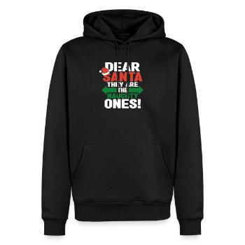 Dear Santa, you are the bad guys funny - Men’s Premium Organic Hoodie - black - Front - Nico (187cm)