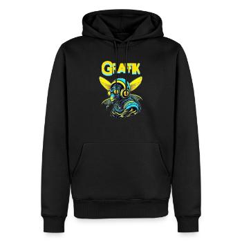 Graphique - Sweat à capuche Premium bio Homme - noir - Devant - Nico (187cm)