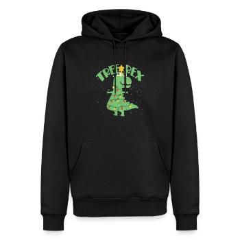 Arbre Rex Dinosaure Pyjama de Noël Noël - Sweat à capuche Premium bio Homme - noir - Devant - Nico (187cm)