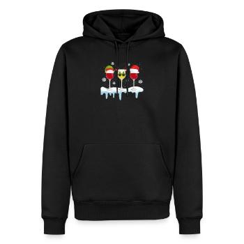 Weinglas Weihnachtsmann Elf Rentier Trinken Cool - Männer Premium Bio Hoodie - Schwarz - Vorne - Nico (187cm)
