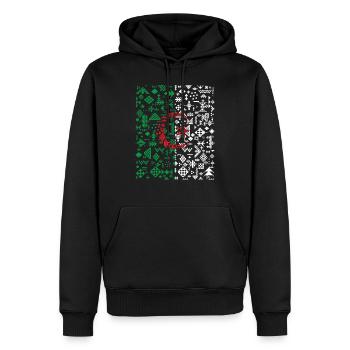 DRAPEAU ALGERIE Z AMAZIGH BERBERE KABYLE - Sweat à capuche Premium bio Homme - noir - Devant - Nico (187cm)