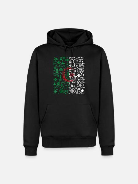 DRAPEAU ALGERIE Z AMAZIGH BERBERE KABYLE - Sweat à capuche Premium bio Homme - noir