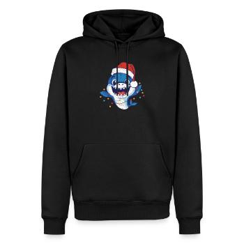Weihnachtsmann Hai Weihnachtsbeleuchtung Lustige - Männer Premium Bio Hoodie - Schwarz - Vorne - Nico (187cm)