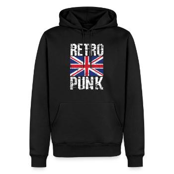 Union Jack UK London Punk 70s 80s Mods Rockers - Men’s Premium Organic Hoodie - black - Front - Nico (187cm)