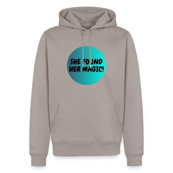MAGIC 1 - Männer Premium Bio Hoodie - Taupe - Vorne - Nico (187cm)