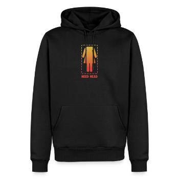 Drôle Besoin de blague de tête Femme sans tête Gag Pride Jeu de mots - Sweat à capuche Premium bio Homme - noir - Devant - Nico (187cm)
