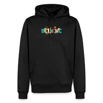 Croyez Noël Père Noël arbre de Noël Rennes - Sweat à capuche Premium bio Homme - noir - Devant - Nico (187cm)