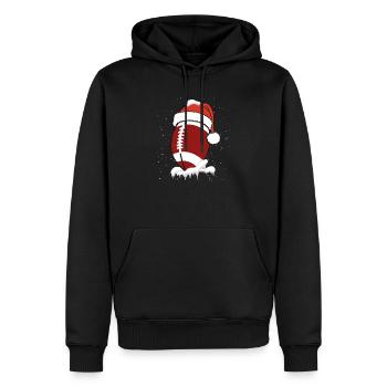 Noël Football Ball Père Noël Chapeau Noël - Sweat à capuche Premium bio Homme - noir - Devant - Nico (187cm)