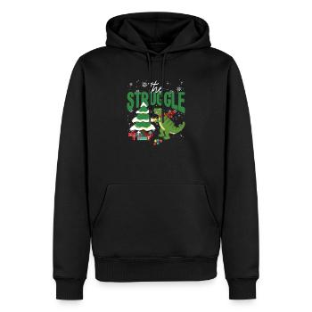 Der Kampf Funny Dinosaurier Weihnachtsbaum Rex - Männer Premium Bio Hoodie - Schwarz - Vorne - Nico (187cm)