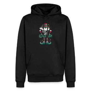 Let's Get Elfed Up Funny Drinking Christmas Elf - Männer Premium Bio Hoodie - Schwarz - Vorne - Nico (187cm)