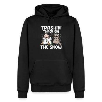 Trashin Through The Snow Garbage Gang Opossum - Männer Premium Bio Hoodie - Schwarz - Vorne - Nico (187cm)