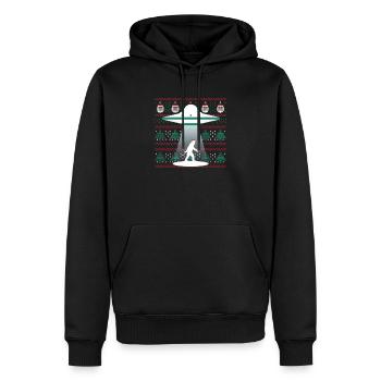 Weihnachtsmann Ufo Alien Bigfoot Hässliche - Männer Premium Bio Hoodie - Schwarz - Vorne - Nico (187cm)