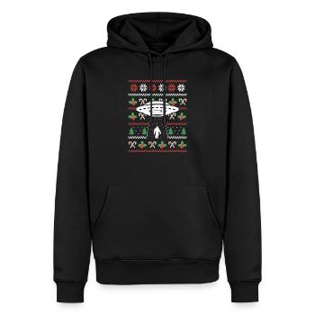 Weihnachtsmann Ufo Alien Bigfoot Hässliche - Männer Premium Bio Hoodie - Schwarz - Vorne - Nico (187cm)