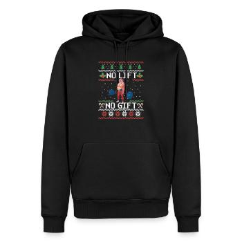 No Lift No Present Weihnachtsmann Gym Workout Ugly - Männer Premium Bio Hoodie - Schwarz - Vorne - Nico (187cm)