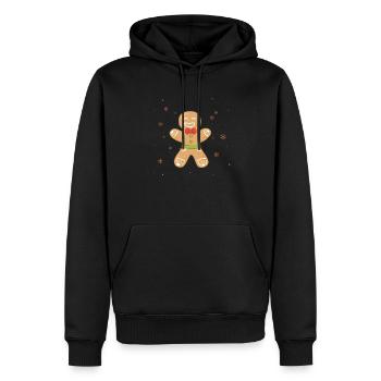 Lebkuchenmann Lustige Weihnachtsplätzchen Backen - Männer Premium Bio Hoodie - Schwarz - Vorne - Nico (187cm)