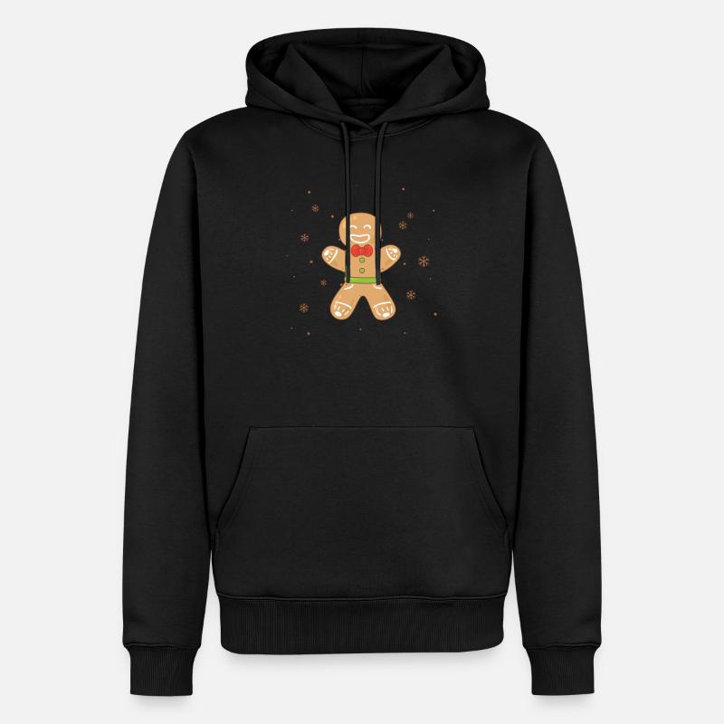 Lebkuchenmann Lustige Weihnachtsplätzchen Backen - Männer Premium Bio Hoodie - Schwarz
