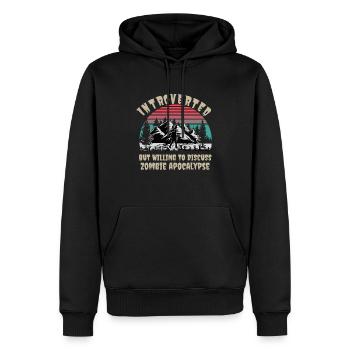 Funny Introvert Quotes T-Shirt - Men’s Premium Organic Hoodie - black - Front - Nico (187cm)