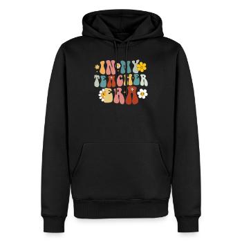 Groovy In My Teacher Era Back to School Teacher - Men’s Premium Organic Hoodie - black - Front - Nico (187cm)