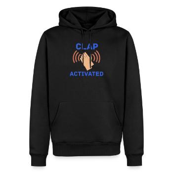 Clap Activé Gag Comédien Drôle Prank Joke Fun - Sweat à capuche Premium bio Homme - noir - Devant - Nico (187cm)